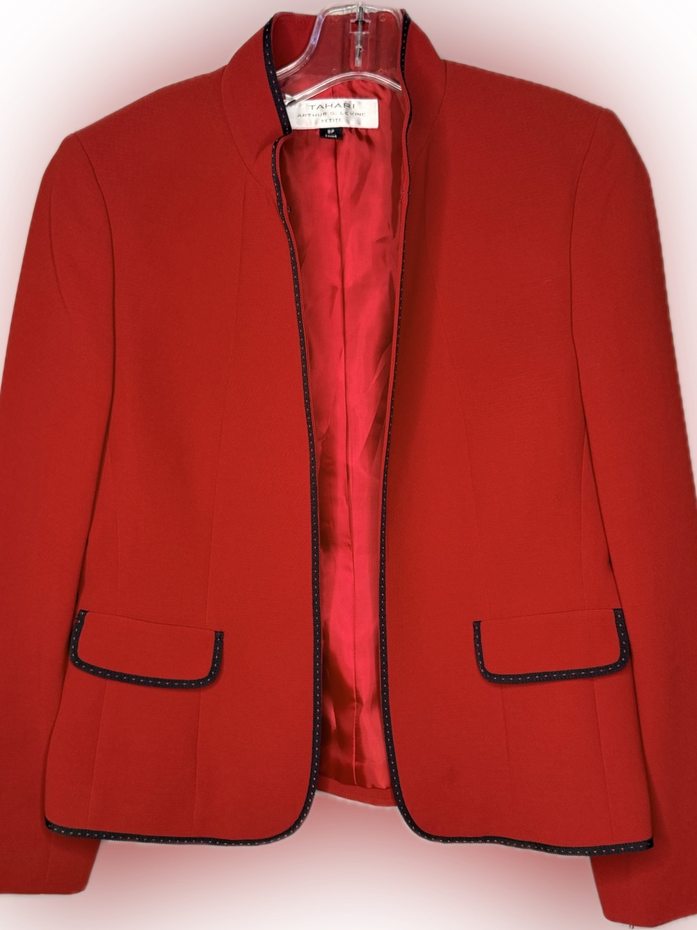 Tahari ASL Petite Red Suit Jacket nwt